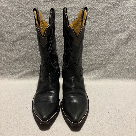 El Vaquero unisex dark gray western cowboy boots custom handmade in Texas - Picture 3 of 12